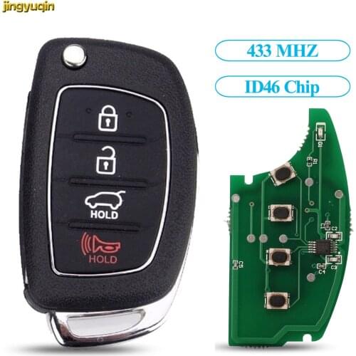 Jingyuqin Remote Car Key Control 433MHZ ID46 Chip For Hyundai Solaris Accent Tucson l10 l20 l30 Kia Rio Ceed 4 Button