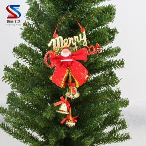 Christmas bells ornaments santa claus bell string red bow bells