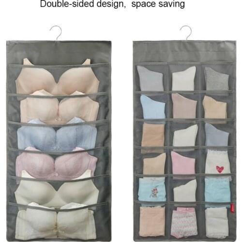Folding Clothing Storage Bag Hanging Organizer Socks Bra Underwear Multifunction Rack Hanger Storage Bags Organizer For Wardrobe
