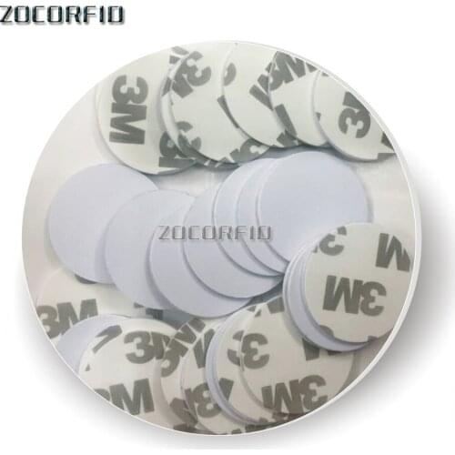 100PCS/LOT) Tk4100 (EM4100) RFID Smart ID 125khz Tags Waterproof 25mmx1mm PVS Coin Cards In Access Control with Sticker