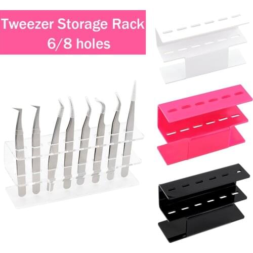 Tweezers Storage Stand 6/8 Holes Rack Lash Extension Tools Pliers Organizer Holder Convenient Stand Makeup Tweezer Display Shelf