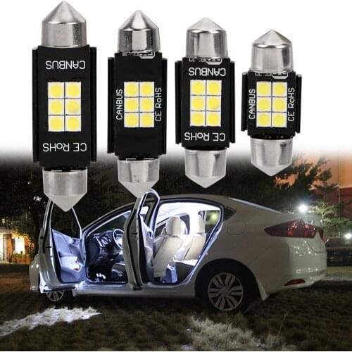 LEEPEE Car LED License Plate Lights Canbus double point light 31mm/36mm/39mm/42mm Dome Light 2pcs LED Canbus Bulbs Reading Lamp