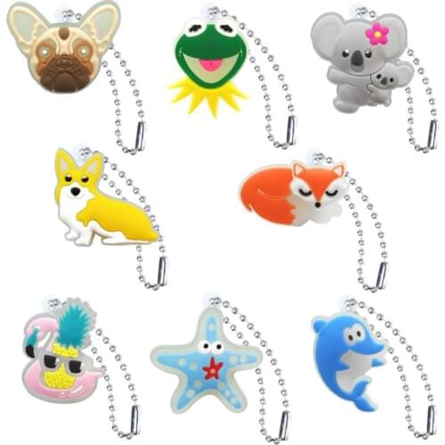 1pcs PVC Luminous Cartoon Figure Key Chain Fluorescence Ball chain Key Holder Kid Christmas Gift Fashion Charms Trinkets
