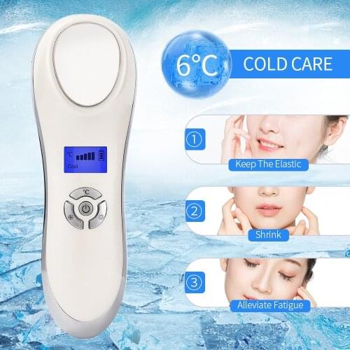 Ultrasonic Cryotherapy Face Lifting Facial Cleanser Beauty Anti aging Rejuvenation Device Spa Hot Cold HammerLifting Tightening