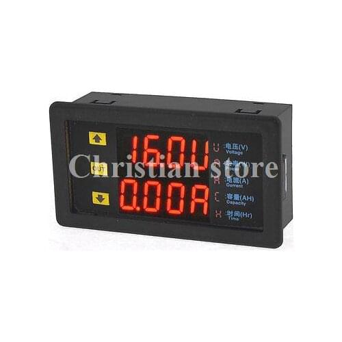VAM9020 20A-90V 0.36" LED Dual Display 4-Digital Voltammeter Black