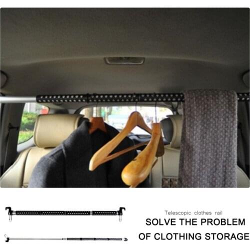 Car Hanger Length Adjustable Universal Extended Auto Car Coat Hanger Clothing Rod Bar Clothes Rack Garment Holder Home Organizer