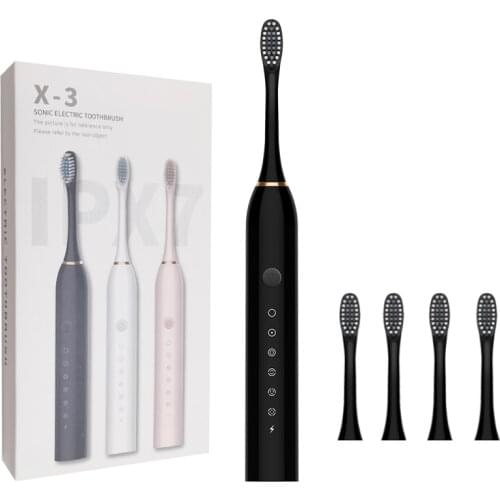 Sonic Electric Toothbrush Ultrasonic Automatic USB Rechargeable IPX7 Waterproof Whitening Teeth Tooth Brush Head Holder Adult