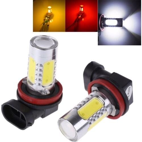 2Pcs White H8 lamp H11 LED COB Bulb Car Auto HeadLight Driving Fog Lamp 12V DC Front fog lights