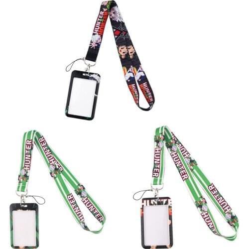 20pcs/lot G1885 Anime Necklack Lanyard Key Gym Strap Multifunction Mobile Phone Decoration With Card Holder Cover For Fans