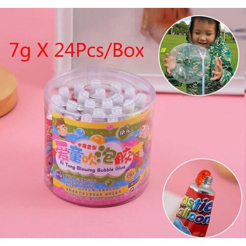 24Pcs/box Magic Bubble Glue Toy Blowing Colorful Bubble Ball Space Balloon Toy