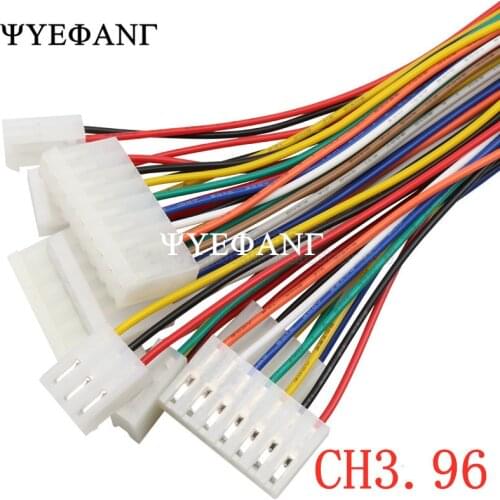 5PCS 20CM CH3.96 22AWG 2P/3P/4P/5P/6P connector plug with cable wire 3.96MM PITCH 2/3/4/5/6 Pin
