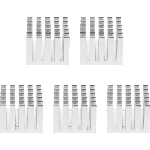 5Pcs/Set 20x20x15mm Cooling Heatsink CPU GPU IC Chip Aluminum Heat Sink Radiator