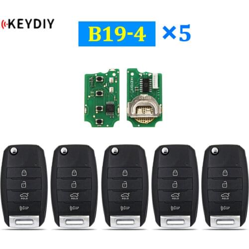 5Pcs/Lot B19-4 KD900 KD900+ KD200 URG200 KD-X2 Mini KD Remote Control 4 Button K Style Smart Car Key Universal Remote Key