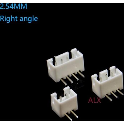 50pcs XH2.54 connector 2.54MM PITCH MALE pin header 2P/3P/4P/5P/6P/7P/8P/9P/10P/11P/12P right angle FOR PCB BOARD XH 2.54MM