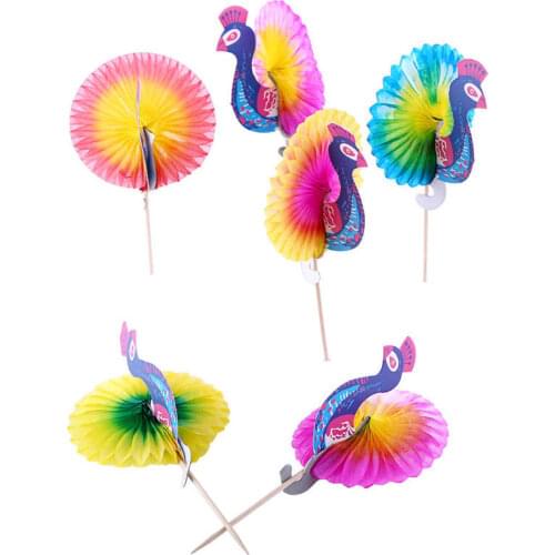 Birthday Goldfish Cake Topper with Sticks 50pcs Drink Fruit Cake Sticks Picks Party Decor