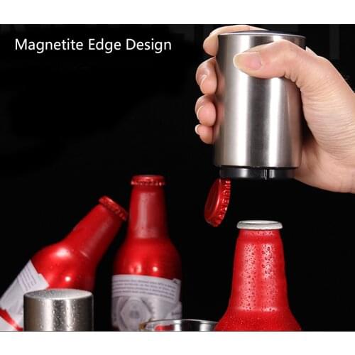 Automatic Beer Bottle Opener Creativity Beer Opener Stainless Steel Push Down Opener Wine Soda Cap Opener Kitchen Accessories