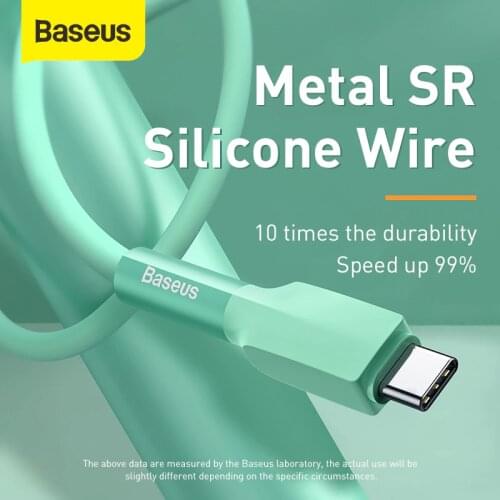 Baseus Type C Cable 3A Quick Charge For Samsung S20 S10 S9 Fast Charge for Xiaomi For One Plus USB-C Sillca Gel Silicon Cable