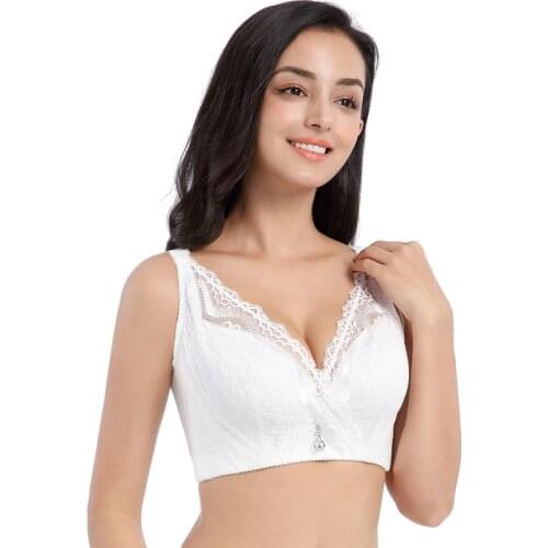 Large steel bracket underwear Gather Sexy Lace big size bra Thin adjustment type plus size bra CDE Cup Big Chest Small bra push