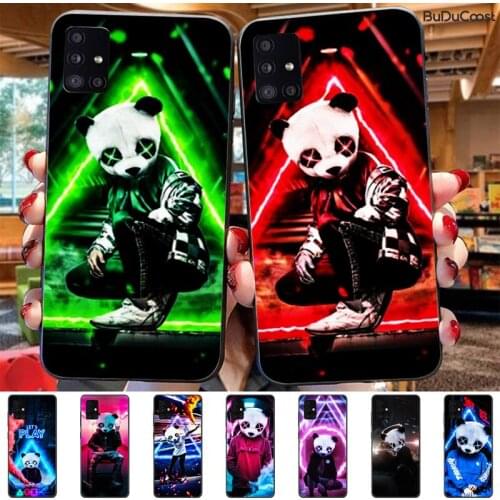 Panda Element Light Black Cell Phone Case For Samsung Galaxy A50 A7 A8 A6 Plus A9 2018 A70 A20 A30 A40