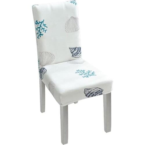 Chair Slip Cover Universal Flower Shell Checked Stretch Dining Room Chair Cover
