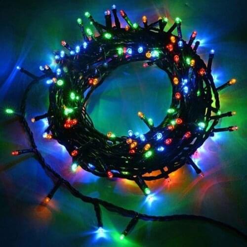 Colorful 100 Bulb christmas Işığı 5Metre Green Wired christmas decorations рождественские украшения