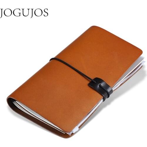 JOGUJOS Long Notebook Pocketbook Work Office Genuine Leather Women Men Card Holder Wallet Passport Holder Notebook Pocketbook