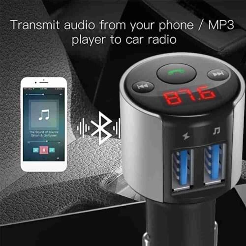 FM Transmitter Bluetooth Dual USB Car Charger Wireless Handsfree Car Kit FM Radio Adapter MP3 Music Player LED Display