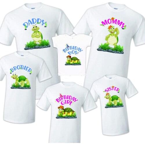 Turtle Family Matching Birthday Party T-Shirt Family Matching OutfitsHome School Interactive Suit T Shirt