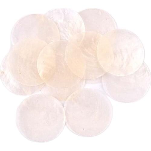 10/20pcs Natural Large transparent round shell pieces for jewelry making earring loose bulk shell charm beads for jewelry making