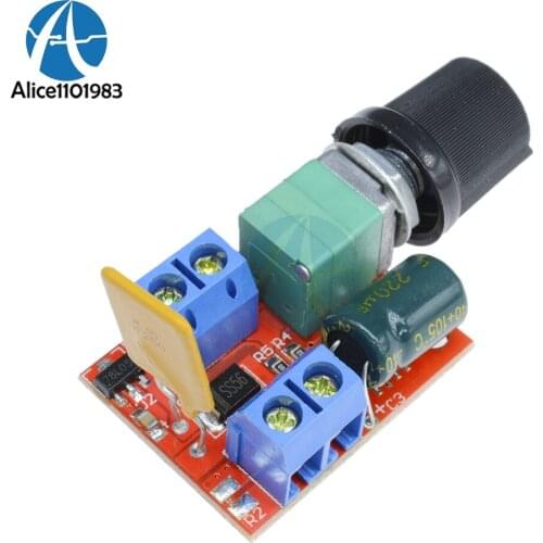 Mini 5A PWM Max 90W DC Motor Speed Controller Board Module DC-DC 3V-35V Speed Control Switch LED Dimmer