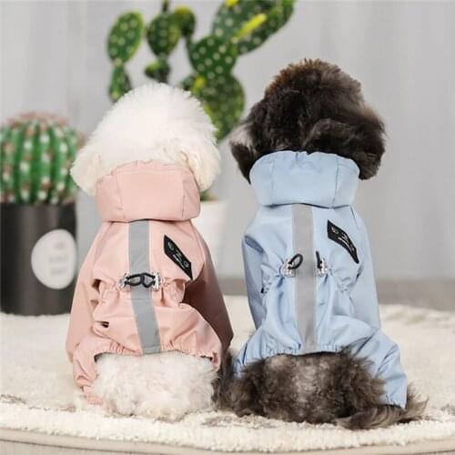 Fashion Dog Raincoat Waterproof Reflective Dog Rain Jacket Coat Clothe Small Medium Dogs Hoodie Jumpsuit Raincoat FrenchBulldog