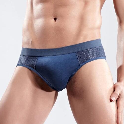 Mens Breathable Mesh Underwear Soft Solid Sexy Man Briefs Low Waist U Convex Cuecas Calzoncillos Hombre Slips Ropa Underpants