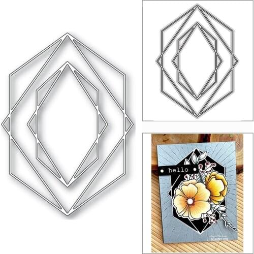 New 2021 Crystal Diamond Frames Shape Metal Cutting Dies for DIY Scrapbooking and Card Making Decor Embossing Craft No Stamps
