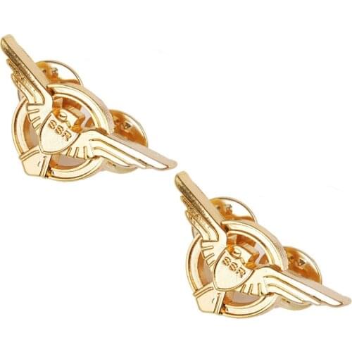 PAIR STRATEGIC SCIENTIFIC RESERVE LAPEL SSR PIN CAPTAIN AMERICA AGENT CARTER PIN WING