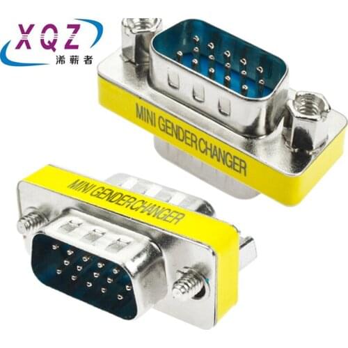 2pcs VGA male to male adapter HD15pin VGA M/M converter gender changer 15PIN male/male adapter metal