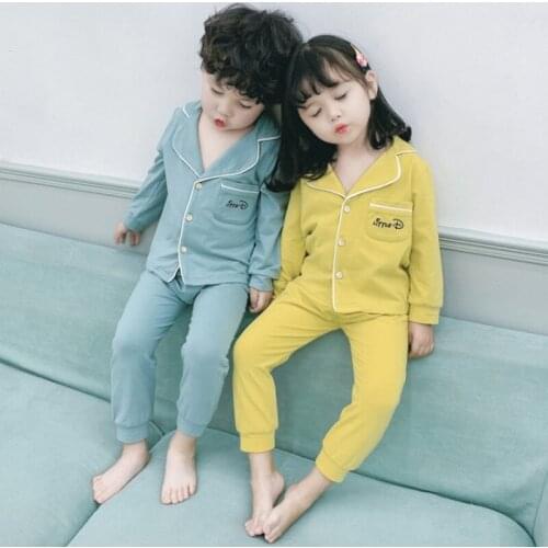 Boys' And Girls' Pajamas Set Long Sleeve Spring Autumn Clothing Sets Two Pieces Homewear Printed Sleepwear Kids Cotton Pajamas