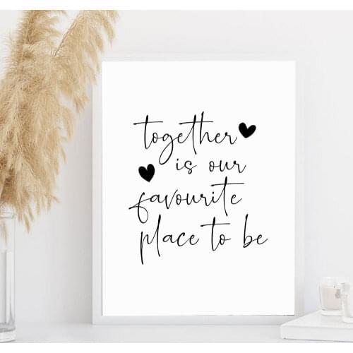 Quote Poster Together Is Our Favourite Place To Be Canvas Painting Art Print Nordic Modern Wall Picture For Bedroom Home Decor