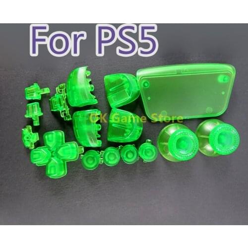 2sets/lot Clear Full Button Sets For PlayStation 5 D-pad R1 L1 R2 L2 Direction Key ABXY Buttons Joysticks Cap For PS5 Controller