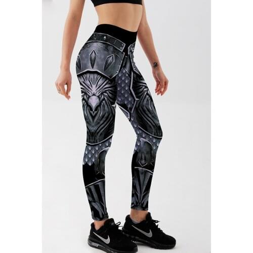 Qickitout Leggings New Arrival Womens Steel Armor Aagle Dark Leggings Digital Print Pants Trousers Stretch Pants Plus Size