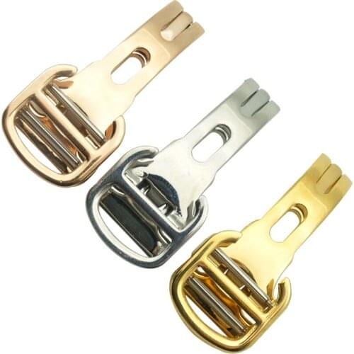 Fold Butterfly Deployment Buckle Stainless Steel Clasp Strap Watch Bands 12/14/16/18/20mm watchband Clasp Watch Accessories