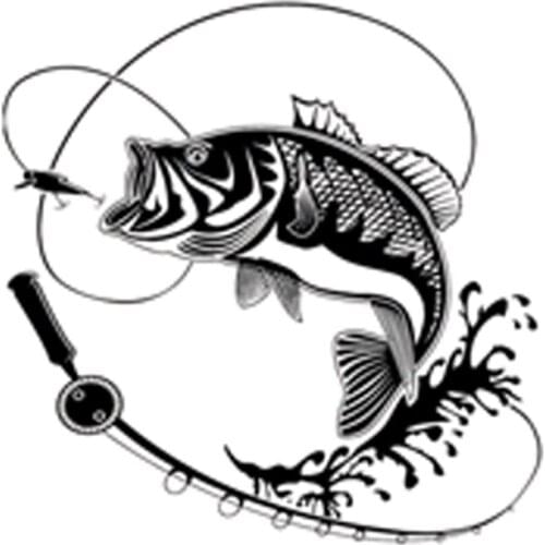 Car Sticker Interesting Creative Fishing Silhouette Car Decoration Accessories Decal Cover Scratch Black/white, 18cm*18cm