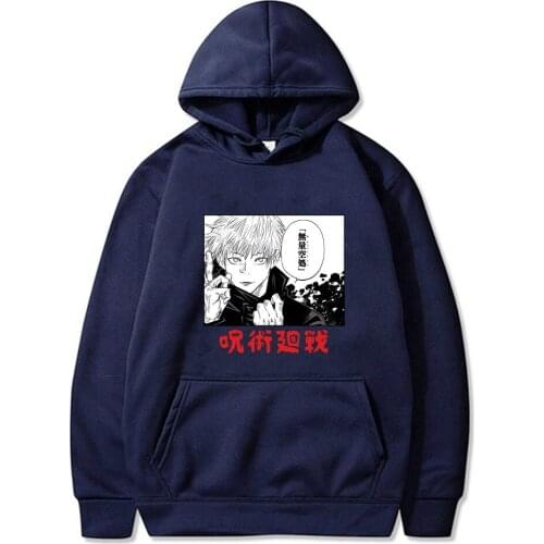 Gojo Jujutsu Kaisen Hoodie Japanese Anime Harajuku Cool Long sleeve Sweatshirt Cartoon Hip Hop Vintage Clothes Hoode