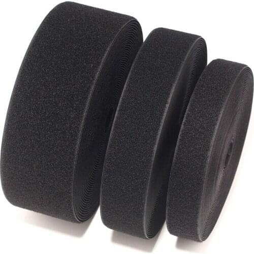 High Quality Black White Polyester Sewing On Fastening Tape 5 Meters Hook Loop DIY Shoes Bags Clothes Accessories