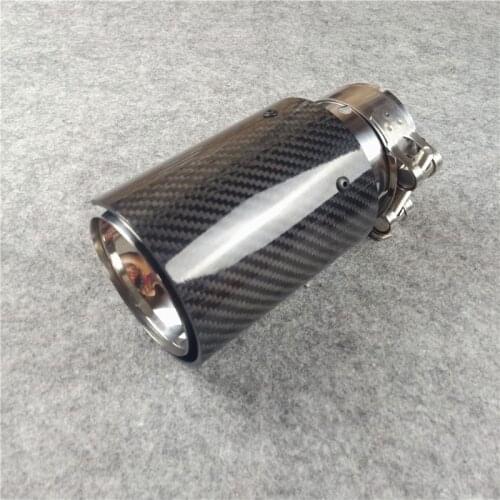 1 Piece M LOGO Performance M2 M3 M4 M5 Glossy Carbon +304 Stainless Steel pipe nozzle For Car Exhaust Tips Tail Pipes