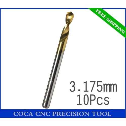3.175mm,Freeshipping,CNC Computer machine drill,TiN coated PCB drill,High quality Solid Carbide Micro drill,glass,fiber,resin