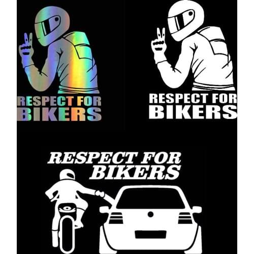 3D Respect for Cyclists Waterproof Reflective Biker Motorcycle Car Sticker Decal Funny JDM Vinyl for BMW Honda Suzuki Toyota