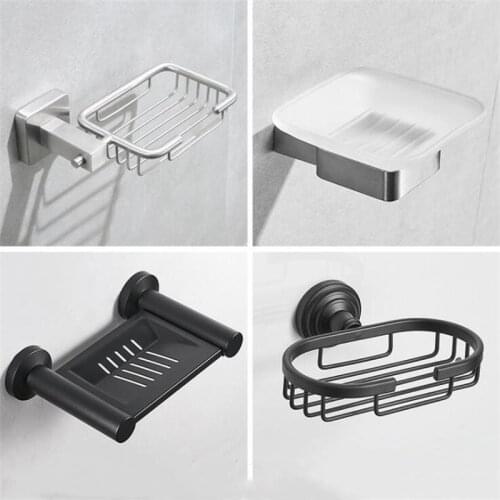 Stainless Steel Soap Holder Bathroom Wall Mounted Storage Soap Rack Bathroom Organizer Metal Bathroom Accessories