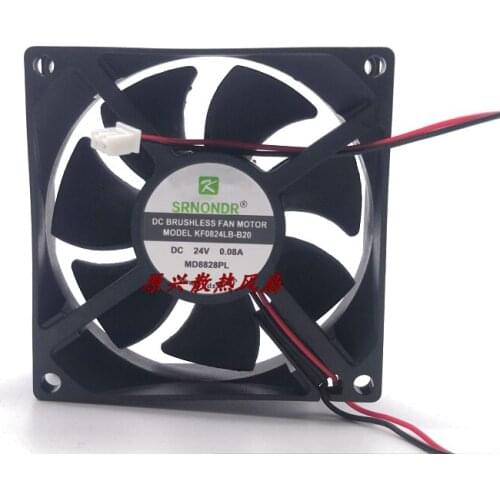 SANONDA KF0824LB-B20 DC 24V 0.18A 80x80x20mm 2-wire Server Cooling Fan