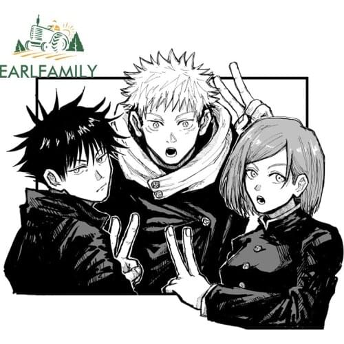 EARLFAMILY 13cm x 10.7cm for Jujutsu Kaisen Gojo Satoru Decal Waterproof DIY Window Trunk Decoration Scratch-proof Car Stickers