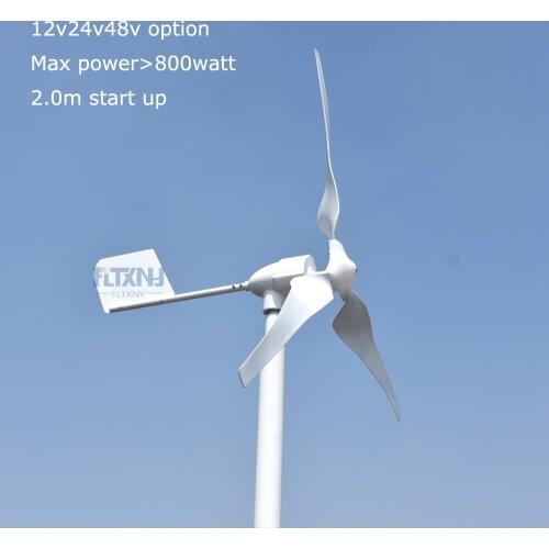 600w MAX POWER 800W horizontal wind turbine generator 12v24v48v out put with wind charge controller for home use